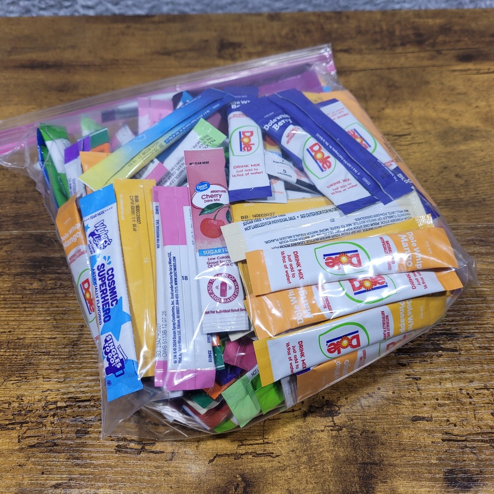 Mixed Drink Mix Packets Bulk Lot Multi-Brand Variety Pack Assorted Flavors 2lbs+